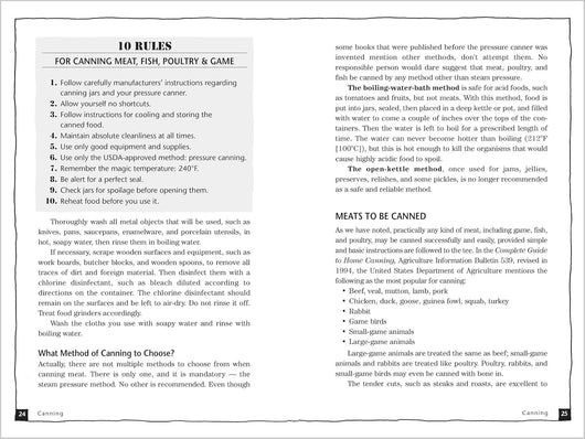 Inside the book - 10 rules for canning meat, fish, poultry and game